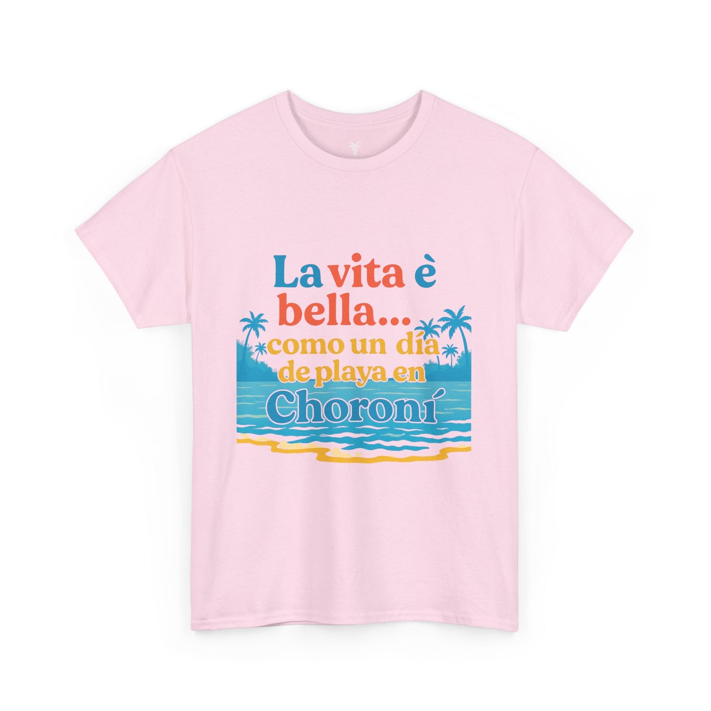 TRUCUTU “La Vita È Bella” Unisex Heavy Cotton Tee – Beach Life Shirt | Vacation Tee | Summer Apparel | Tropical Vibes Gift for Travel Lovers