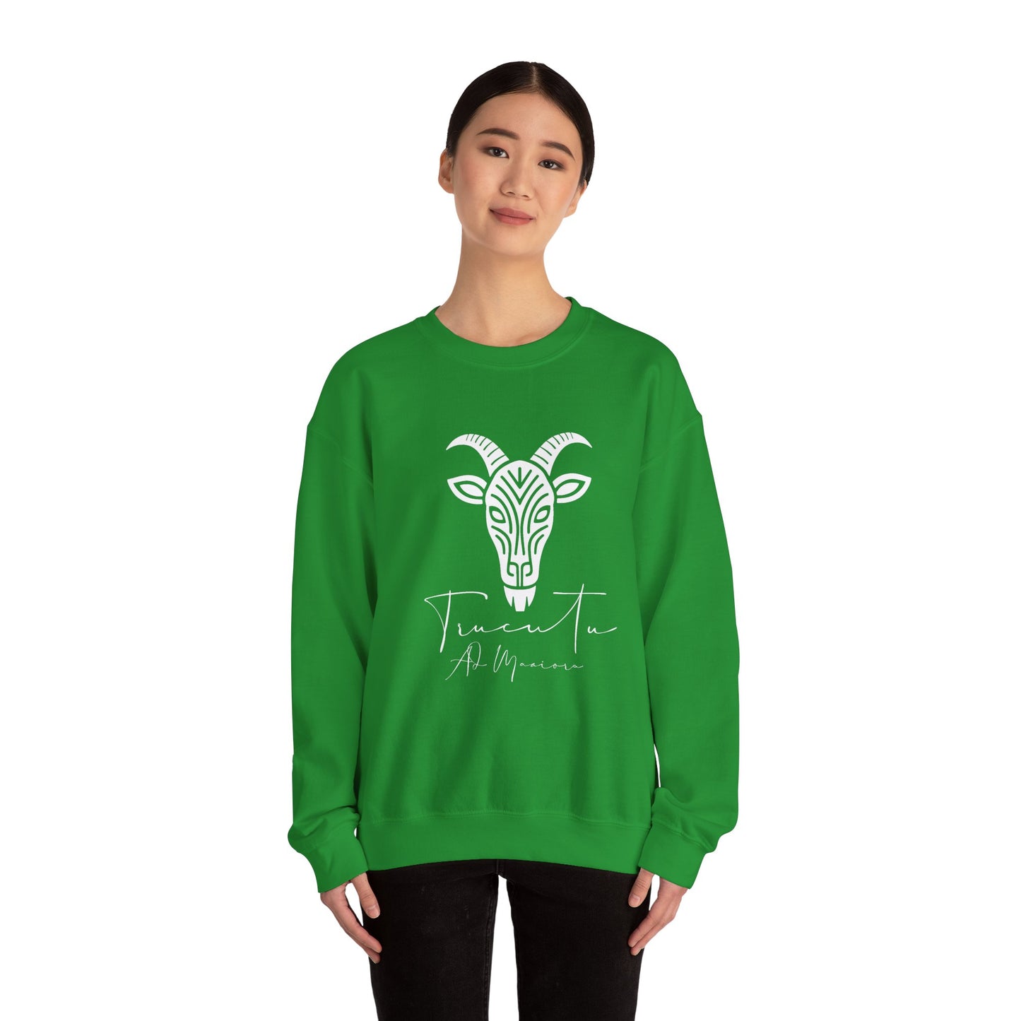 Felpa Unisex TRUCUTU con Simbolo della Capra – Stile Boho Festival | Regalo per Amanti della Natura | Morbida e Comoda
