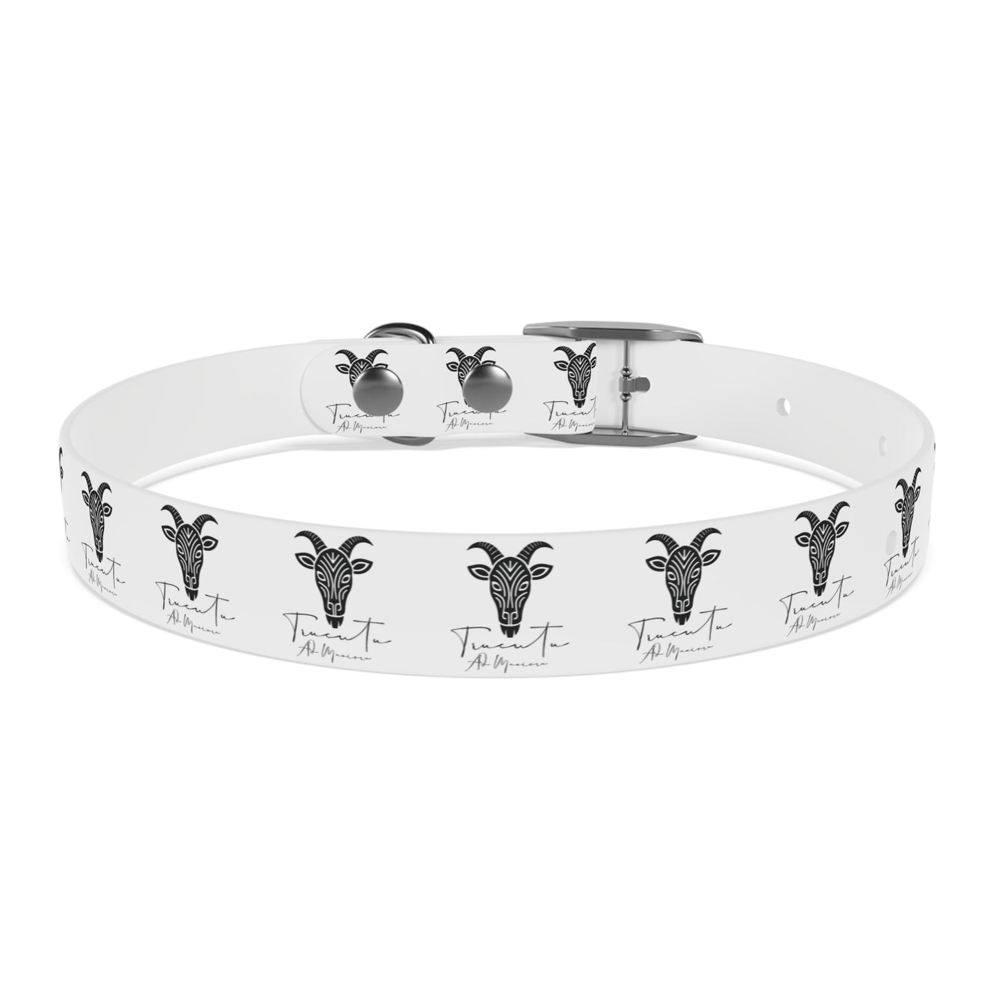 Collare Bianco per Cani con Logo Capra TRUCUTU – Accessorio Elegante e Regolabile, Idea Regalo per Amanti degli Animali, Perfetto per Eventi Speciali