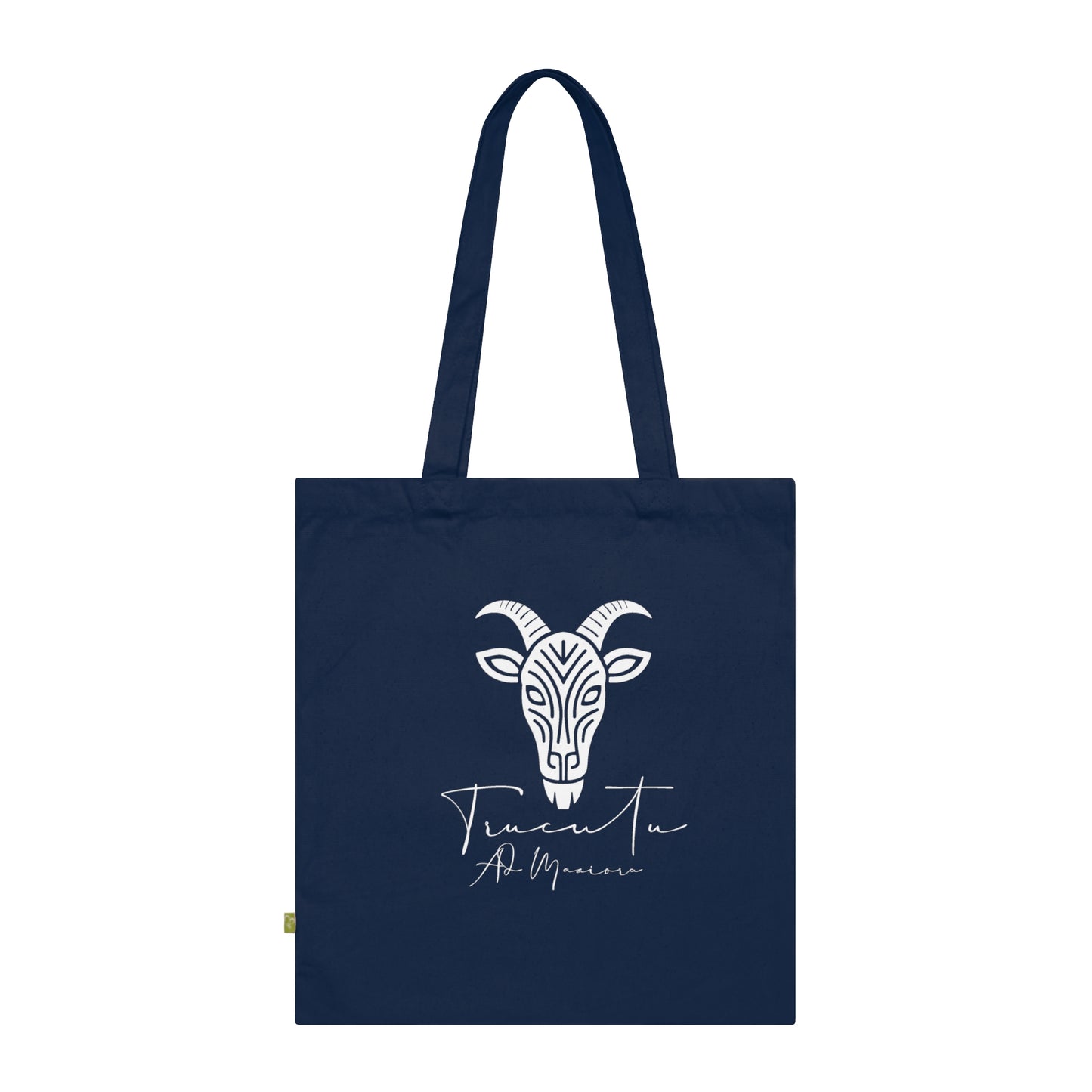 Borsa in Tela con Design Capra TRUCUTU – Stile Boho in Nero, Rosso e French Navy, Shopper Eco-Friendly, Idea Regalo per Amanti degli Animali e Moda Sostenibile