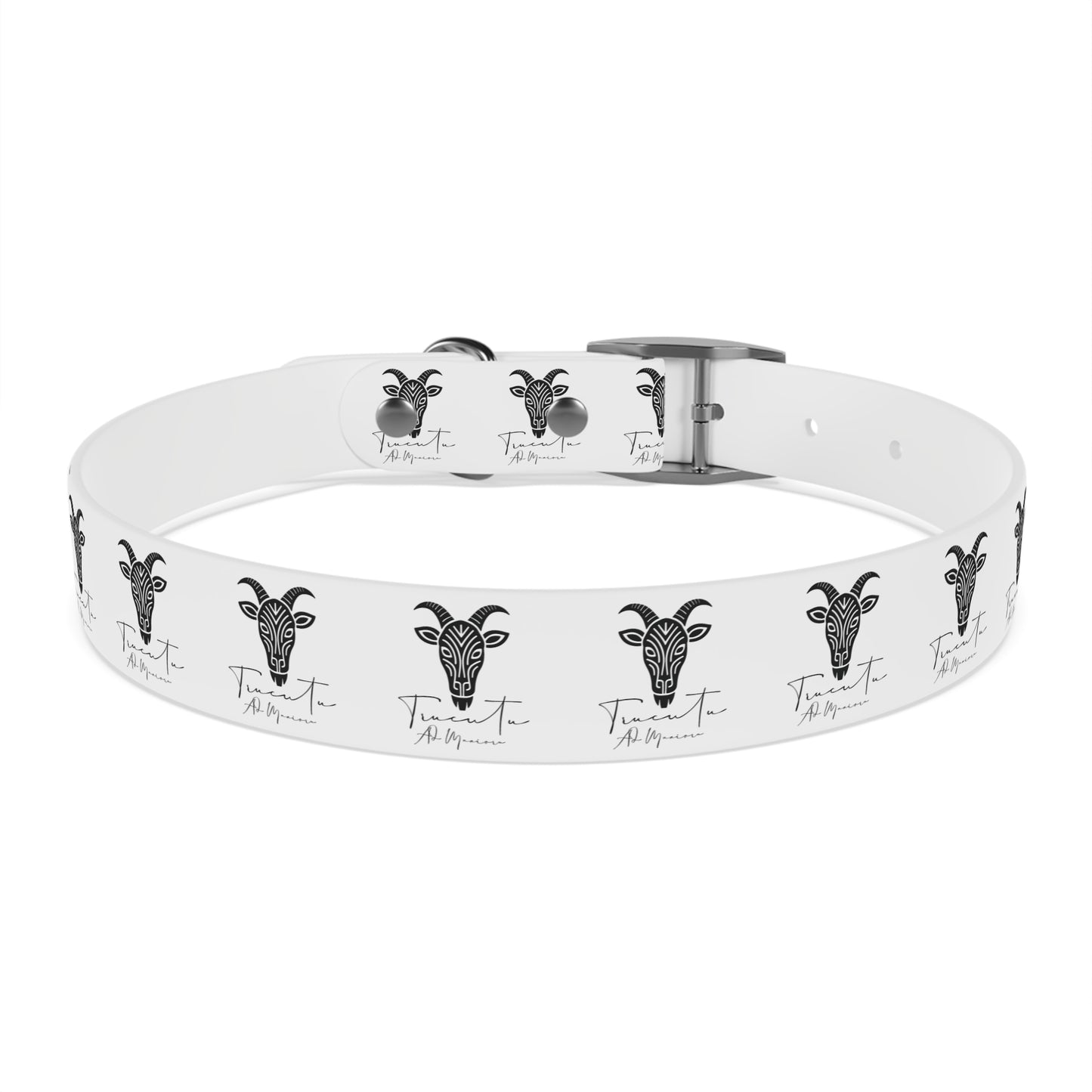 Collare Bianco per Cani con Logo Capra TRUCUTU – Accessorio Elegante e Regolabile, Idea Regalo per Amanti degli Animali, Perfetto per Eventi Speciali