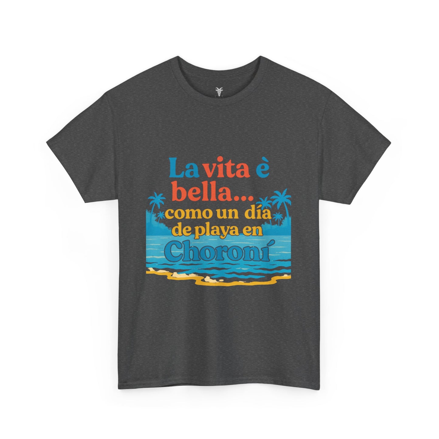 TRUCUTU “La Vita È Bella” Unisex Heavy Cotton Tee – Beach Life Shirt | Vacation Tee | Summer Apparel | Tropical Vibes Gift for Travel Lovers