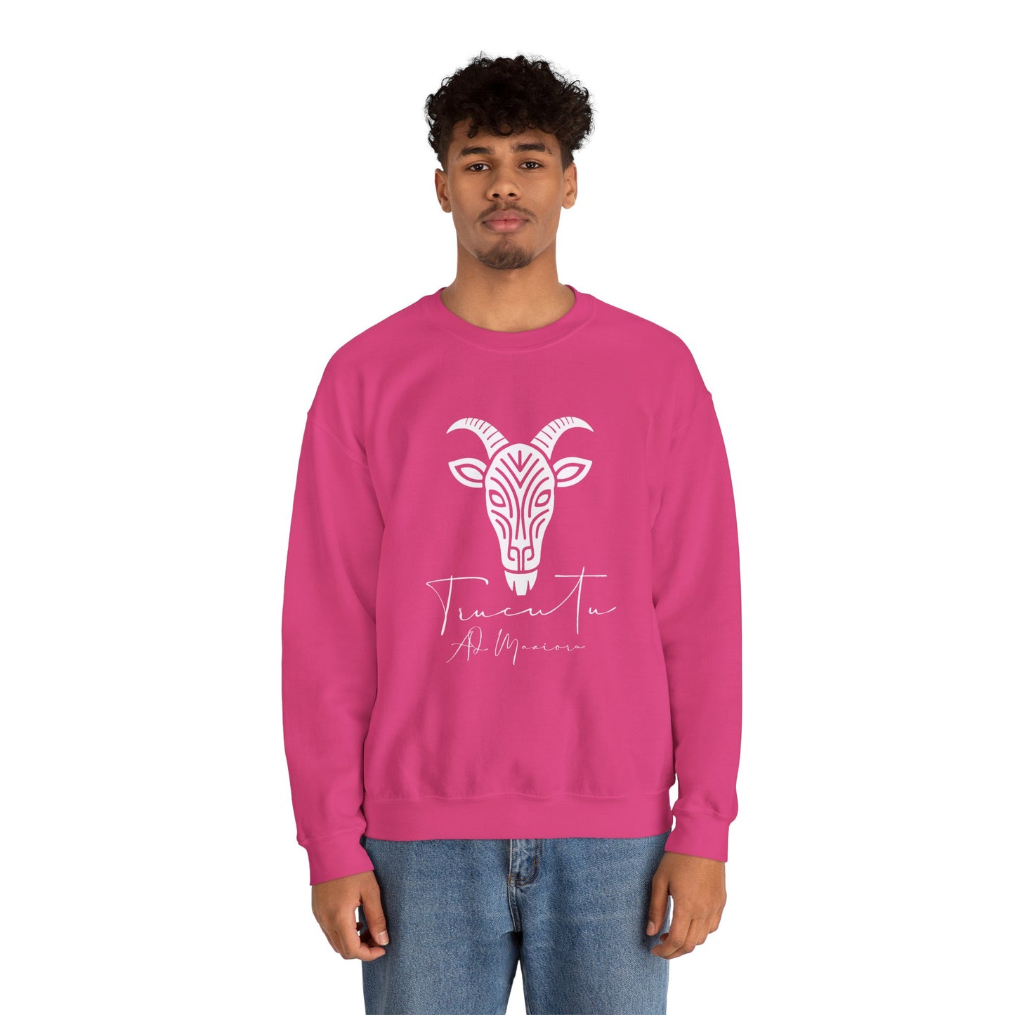 Felpa Unisex TRUCUTU con Simbolo della Capra – Stile Boho Festival | Regalo per Amanti della Natura | Morbida e Comoda