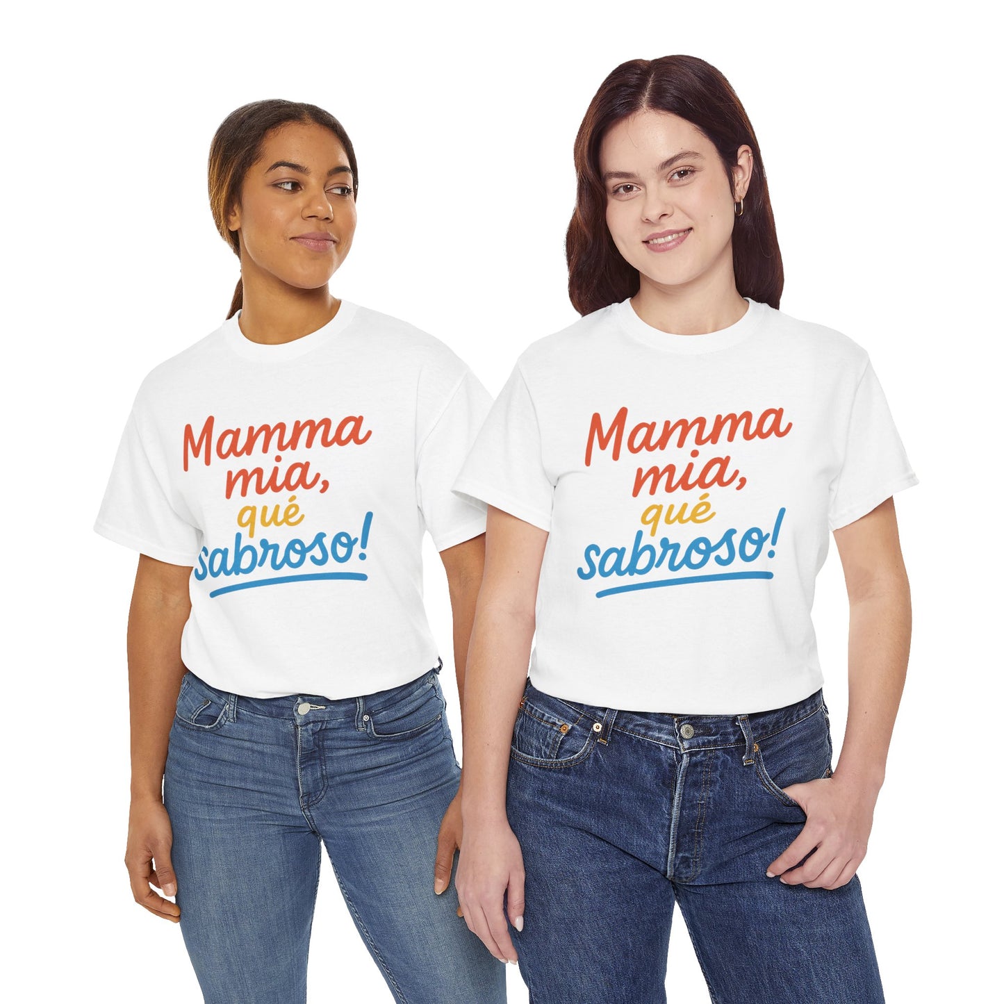 TRUCUTU “Mamma Mia, Qué Sabroso!” Unisex Tee – Funny Foodie Shirt | Casual Wear | Summer Vibes | Gift for Food Lovers | Conversation Starter