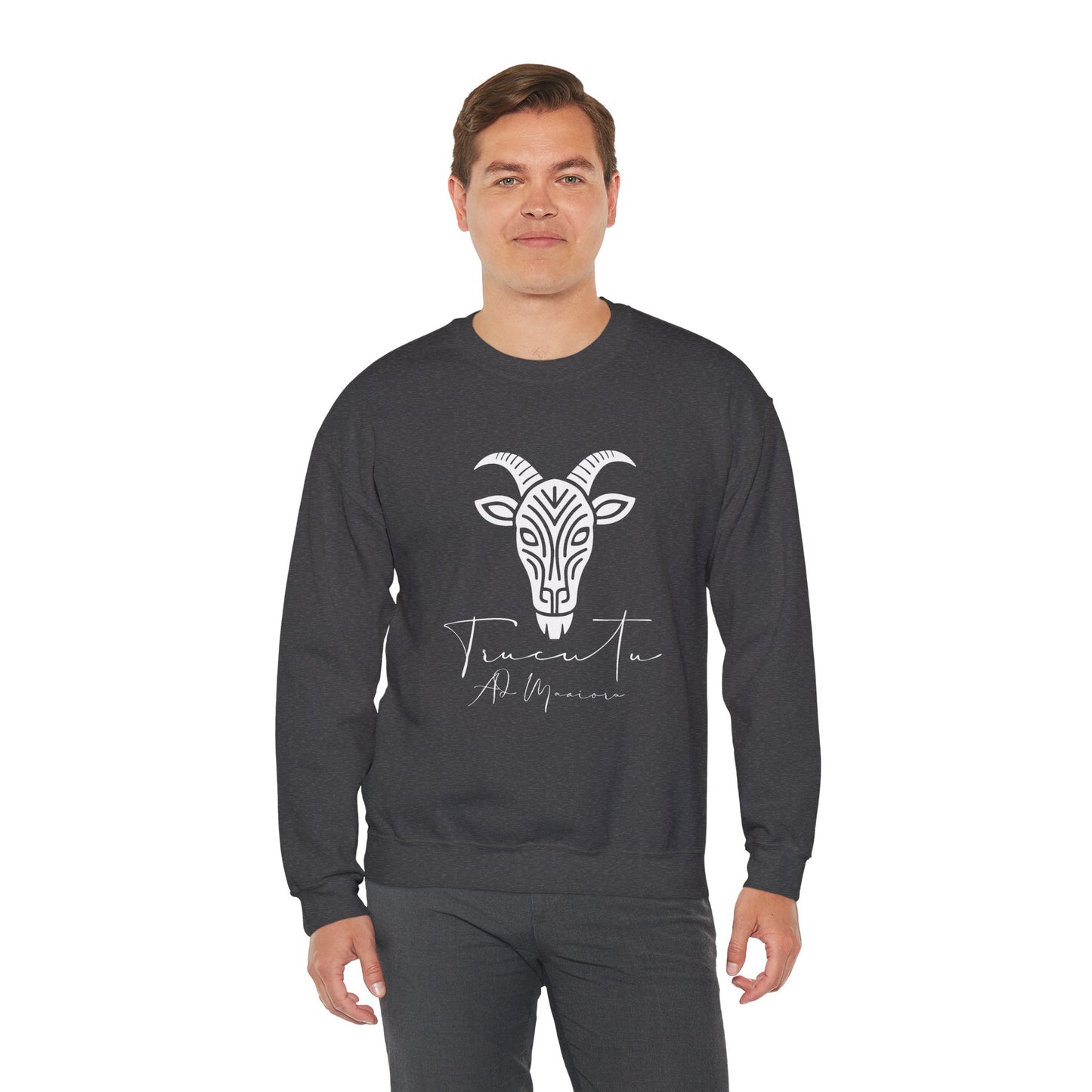 Felpa Unisex TRUCUTU con Simbolo della Capra – Stile Boho Festival | Regalo per Amanti della Natura | Morbida e Comoda