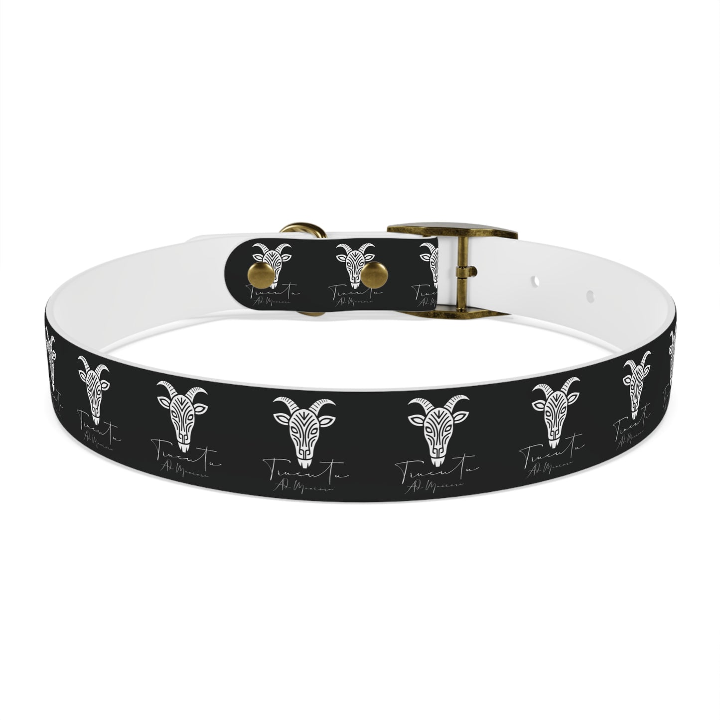 Collare Nero per Cani con Logo Capra TRUCUTU – Accessorio Regolabile di Tendenza, Idea Regalo per Amanti degli Animali, Perfetto per Festività e Occasioni Speciali