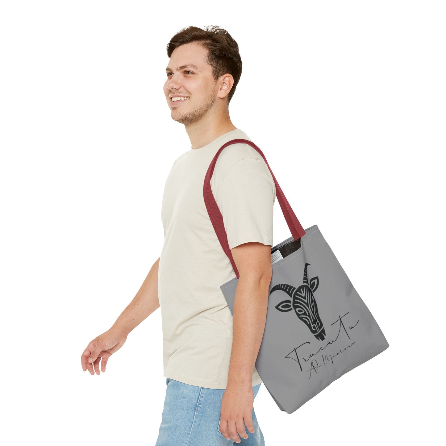 Borsa Tote TRUCUTU con Capra Tribale – Shopper Ecologica, Stile Boho Chic, Idea Regalo per Amanti degli Animali