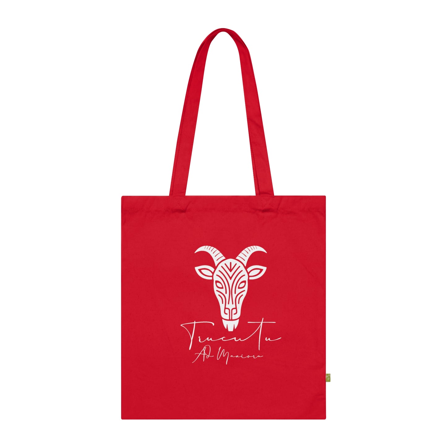 Borsa in Tela con Design Capra TRUCUTU – Stile Boho in Nero, Rosso e French Navy, Shopper Eco-Friendly, Idea Regalo per Amanti degli Animali e Moda Sostenibile
