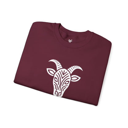 Felpa Unisex TRUCUTU con Simbolo della Capra – Stile Boho Festival | Regalo per Amanti della Natura | Morbida e Comoda