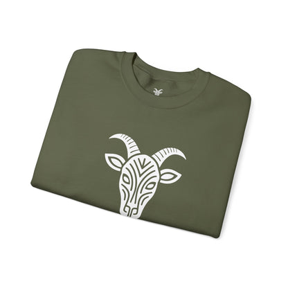 Felpa Unisex TRUCUTU con Simbolo della Capra – Stile Boho Festival | Regalo per Amanti della Natura | Morbida e Comoda