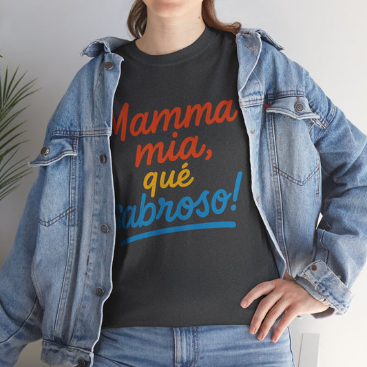 TRUCUTU “Deliciously Fun” Unisex Heavy Cotton Tee – Mamma mia, qué sabroso! | Perfect for Foodies, Casual Wear, Summer Parties & Gifts