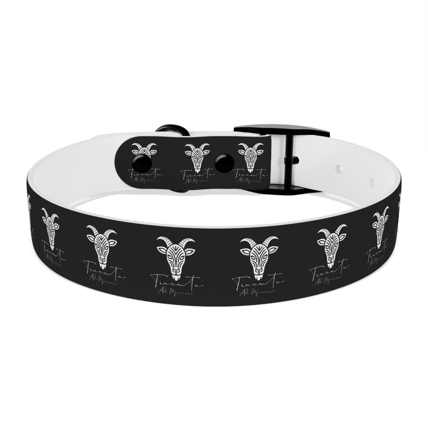 Collare Nero per Cani con Logo Capra TRUCUTU – Accessorio Regolabile di Tendenza, Idea Regalo per Amanti degli Animali, Perfetto per Festività e Occasioni Speciali