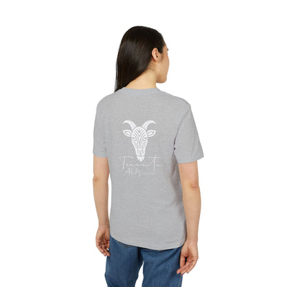 TRUCUTU Unisex T-Shirt – Casual Cotton Logo Shirt with Back Print & Front Signature | Everyday Streetwear Tee