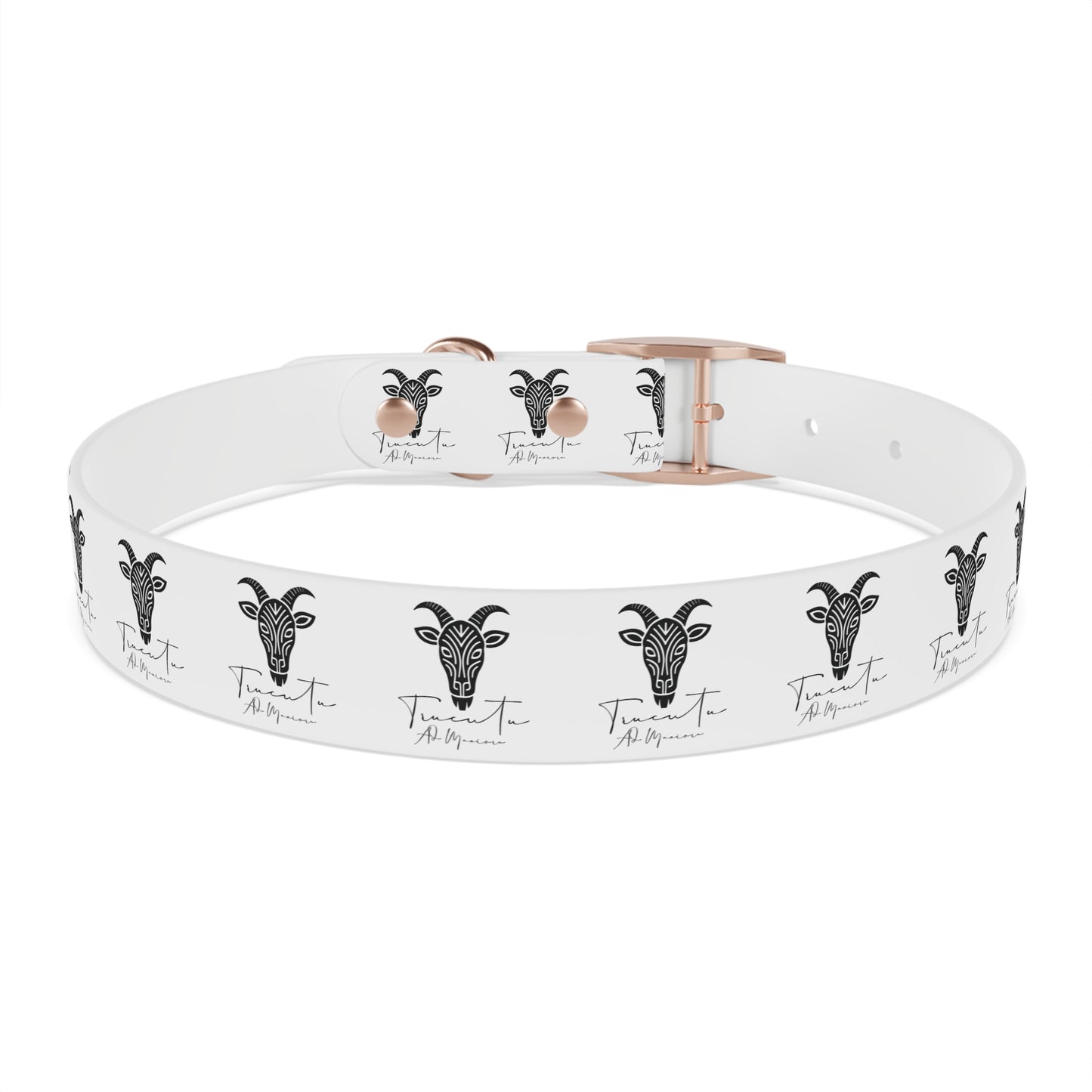 Collare Bianco per Cani con Logo Capra TRUCUTU – Accessorio Elegante e Regolabile, Idea Regalo per Amanti degli Animali, Perfetto per Eventi Speciali