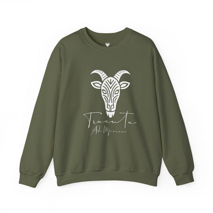 Felpa Unisex TRUCUTU con Simbolo della Capra – Stile Boho Festival | Regalo per Amanti della Natura | Morbida e Comoda