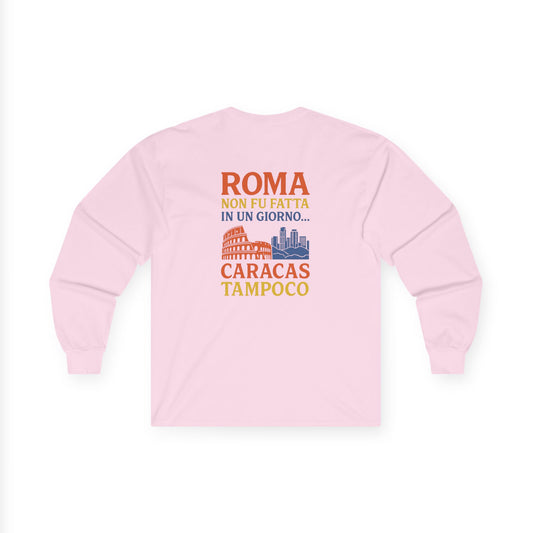 Roma-Inspired Long Sleeve Tee by Trucutu – Unisex Casual Wear, Vacation Apparel, Perfect Gift for Friends and Travel Lovers