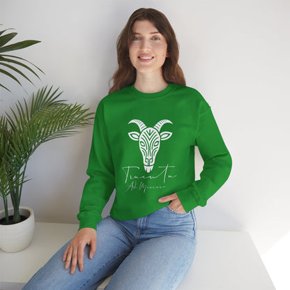 Felpa Unisex TRUCUTU con Simbolo della Capra – Stile Boho Festival | Regalo per Amanti della Natura | Morbida e Comoda
