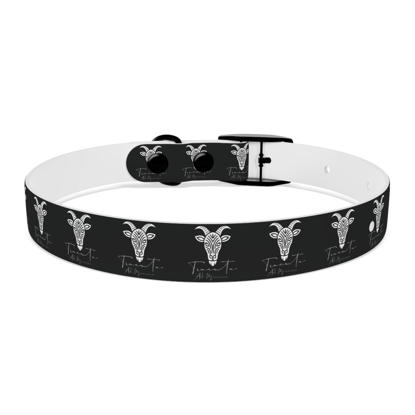 Collare Nero per Cani con Logo Capra TRUCUTU – Accessorio Regolabile di Tendenza, Idea Regalo per Amanti degli Animali, Perfetto per Festività e Occasioni Speciali