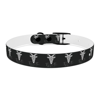 Collare Nero per Cani con Logo Capra TRUCUTU – Accessorio Regolabile di Tendenza, Idea Regalo per Amanti degli Animali, Perfetto per Festività e Occasioni Speciali