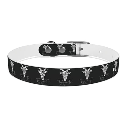 Collare Nero per Cani con Logo Capra TRUCUTU – Accessorio Regolabile di Tendenza, Idea Regalo per Amanti degli Animali, Perfetto per Festività e Occasioni Speciali