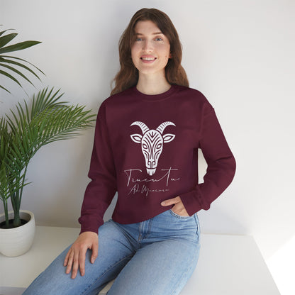 Felpa Unisex TRUCUTU con Simbolo della Capra – Stile Boho Festival | Regalo per Amanti della Natura | Morbida e Comoda