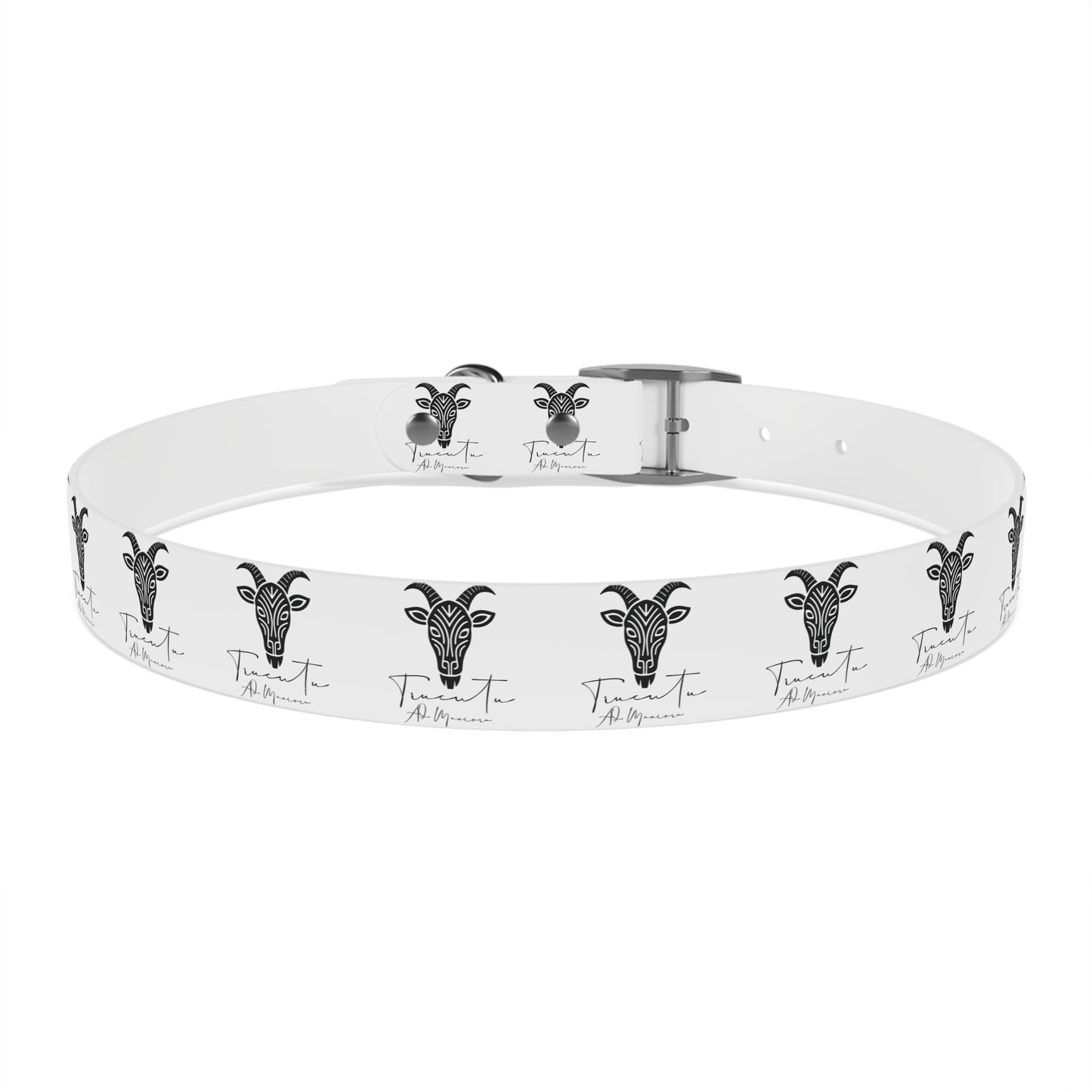 Collare Bianco per Cani con Logo Capra TRUCUTU – Accessorio Elegante e Regolabile, Idea Regalo per Amanti degli Animali, Perfetto per Eventi Speciali