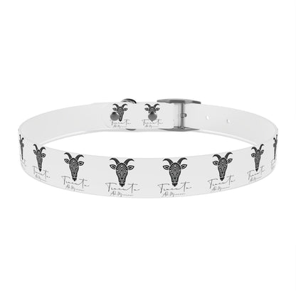 Collare Bianco per Cani con Logo Capra TRUCUTU – Accessorio Elegante e Regolabile, Idea Regalo per Amanti degli Animali, Perfetto per Eventi Speciali