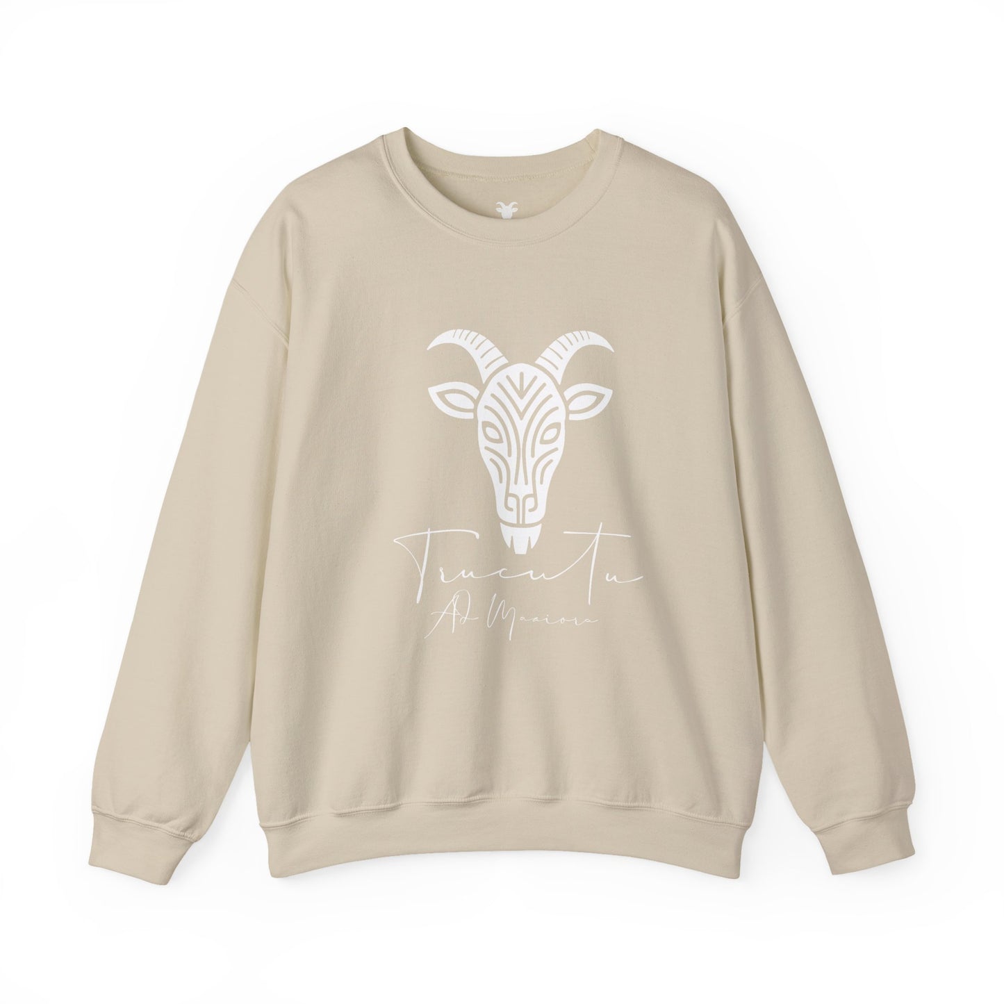 Felpa Unisex TRUCUTU con Simbolo della Capra – Stile Boho Festival | Regalo per Amanti della Natura | Morbida e Comoda