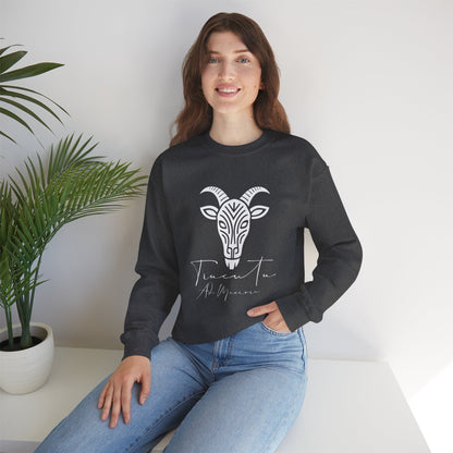 Felpa Unisex TRUCUTU con Simbolo della Capra – Stile Boho Festival | Regalo per Amanti della Natura | Morbida e Comoda