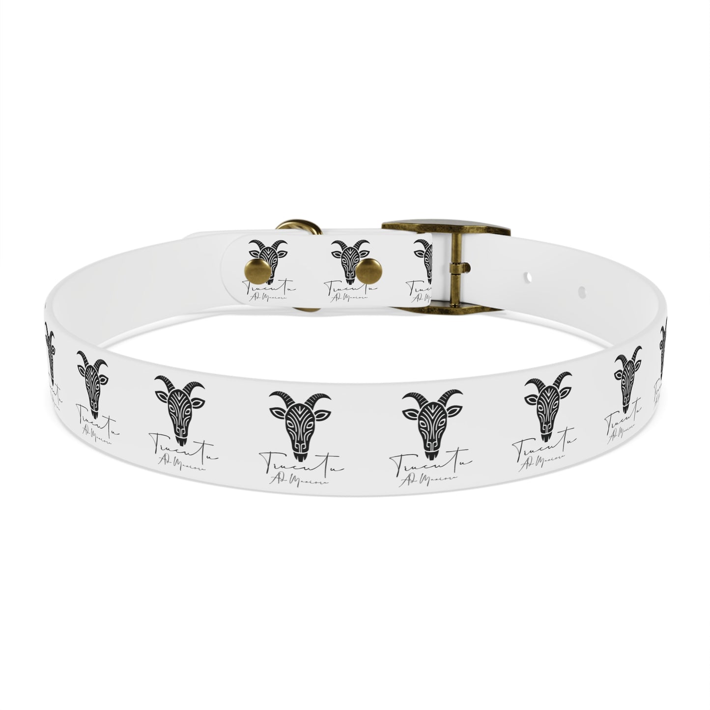 Collare Bianco per Cani con Logo Capra TRUCUTU – Accessorio Elegante e Regolabile, Idea Regalo per Amanti degli Animali, Perfetto per Eventi Speciali