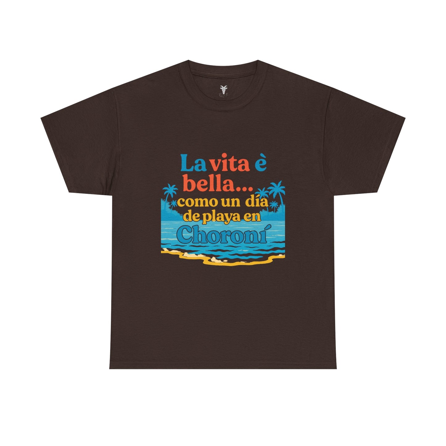 TRUCUTU “La Vita È Bella” Unisex Heavy Cotton Tee – Beach Life Shirt | Vacation Tee | Summer Apparel | Tropical Vibes Gift for Travel Lovers