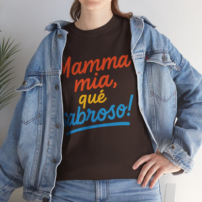 TRUCUTU “Deliciously Fun” Unisex Heavy Cotton Tee – Mamma mia, qué sabroso! | Perfect for Foodies, Casual Wear, Summer Parties & Gifts