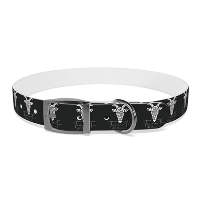 Collare Nero per Cani con Logo Capra TRUCUTU – Accessorio Regolabile di Tendenza, Idea Regalo per Amanti degli Animali, Perfetto per Festività e Occasioni Speciali