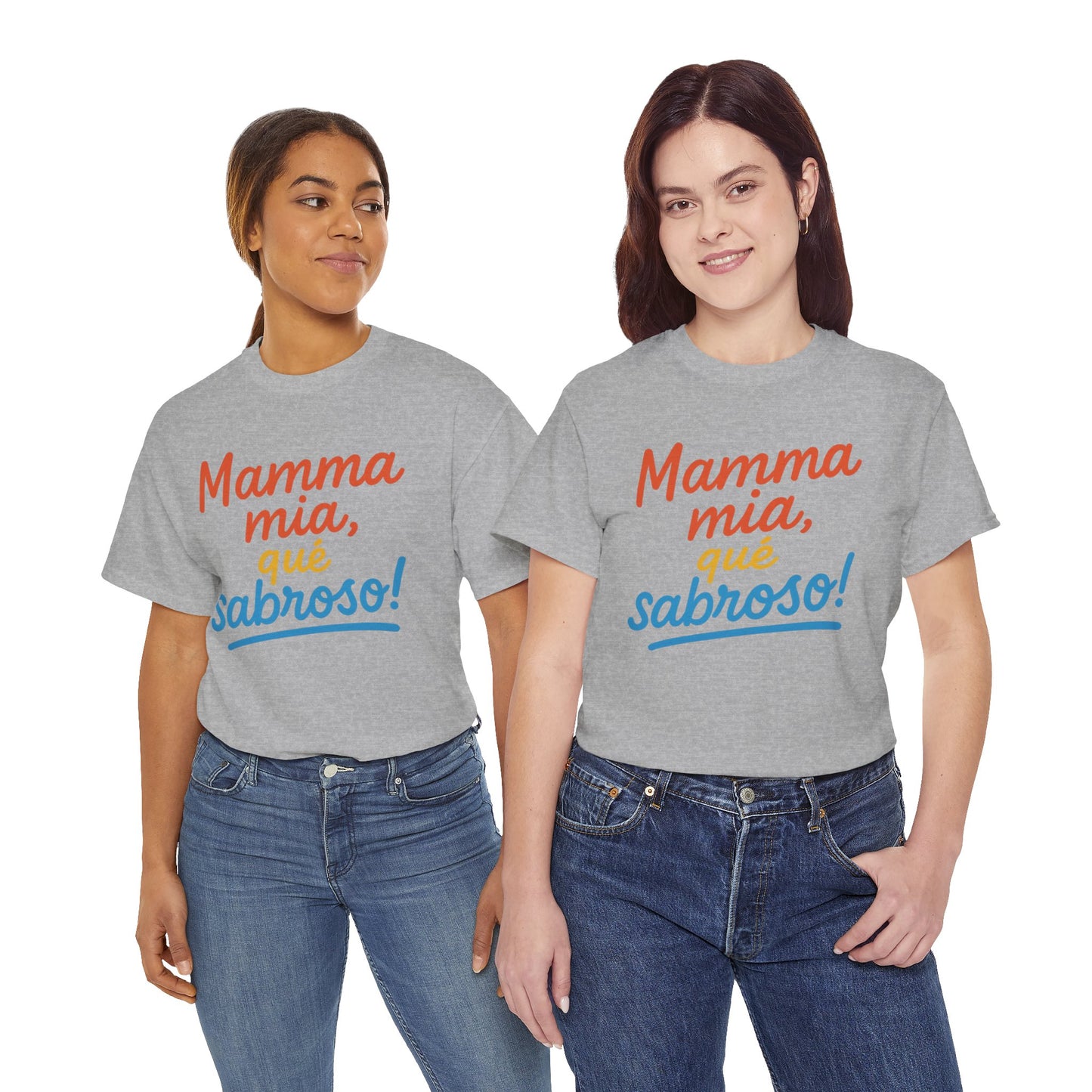 TRUCUTU “Mamma Mia, Qué Sabroso!” Unisex Tee – Funny Foodie Shirt | Casual Wear | Summer Vibes | Gift for Food Lovers | Conversation Starter