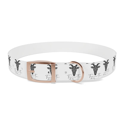 Collare Bianco per Cani con Logo Capra TRUCUTU – Accessorio Elegante e Regolabile, Idea Regalo per Amanti degli Animali, Perfetto per Eventi Speciali