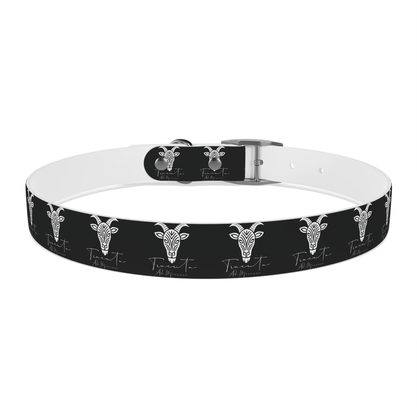 Collare Nero per Cani con Logo Capra TRUCUTU – Accessorio Regolabile di Tendenza, Idea Regalo per Amanti degli Animali, Perfetto per Festività e Occasioni Speciali