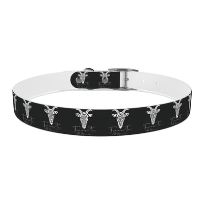 Collare Nero per Cani con Logo Capra TRUCUTU – Accessorio Regolabile di Tendenza, Idea Regalo per Amanti degli Animali, Perfetto per Festività e Occasioni Speciali