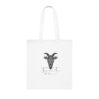 Borsa Tote Bianca in Cotone con TrucuTu – Shopper Ecologica, Stile Boho, Mare, Regalo per Amanti degli Animali