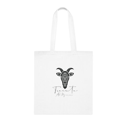 Borsa Tote Bianca in Cotone con TrucuTu – Shopper Ecologica, Stile Boho, Mare, Regalo per Amanti degli Animali