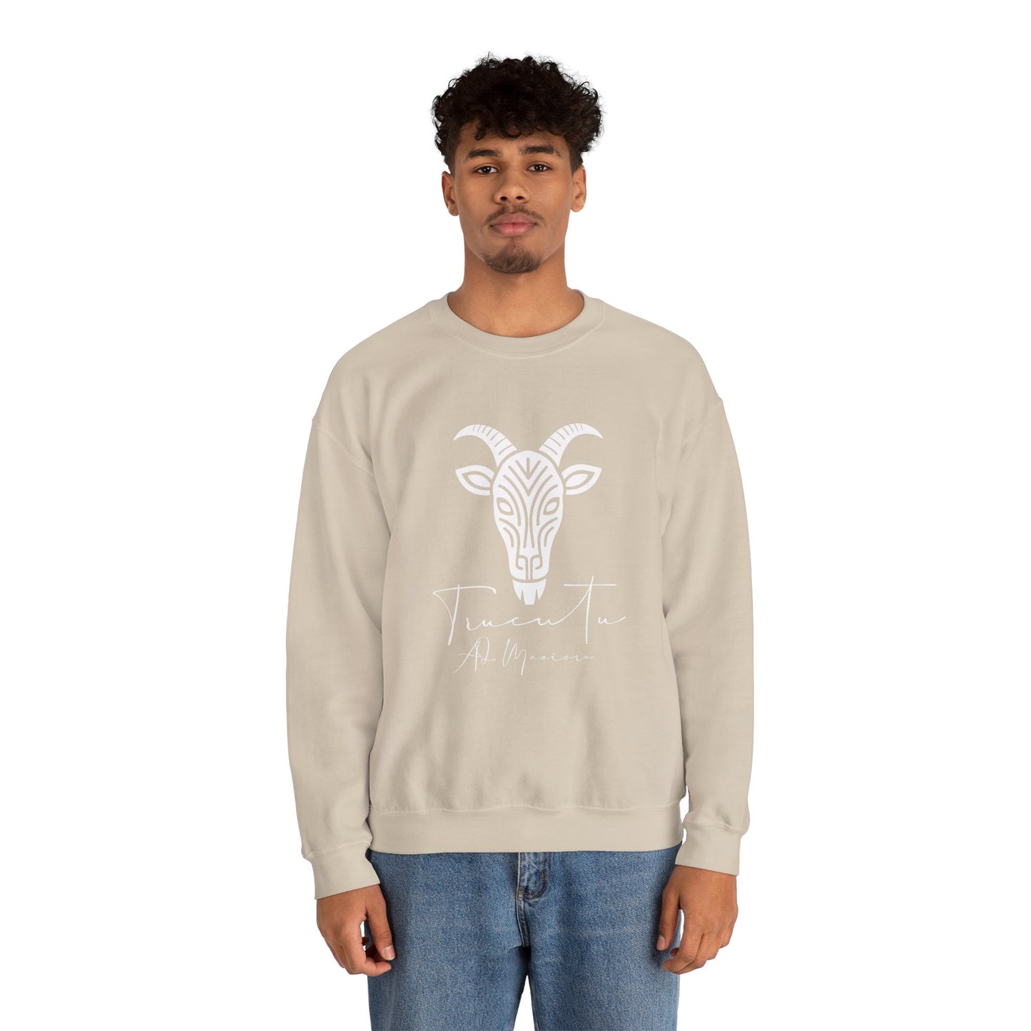 Felpa Unisex TRUCUTU con Simbolo della Capra – Stile Boho Festival | Regalo per Amanti della Natura | Morbida e Comoda