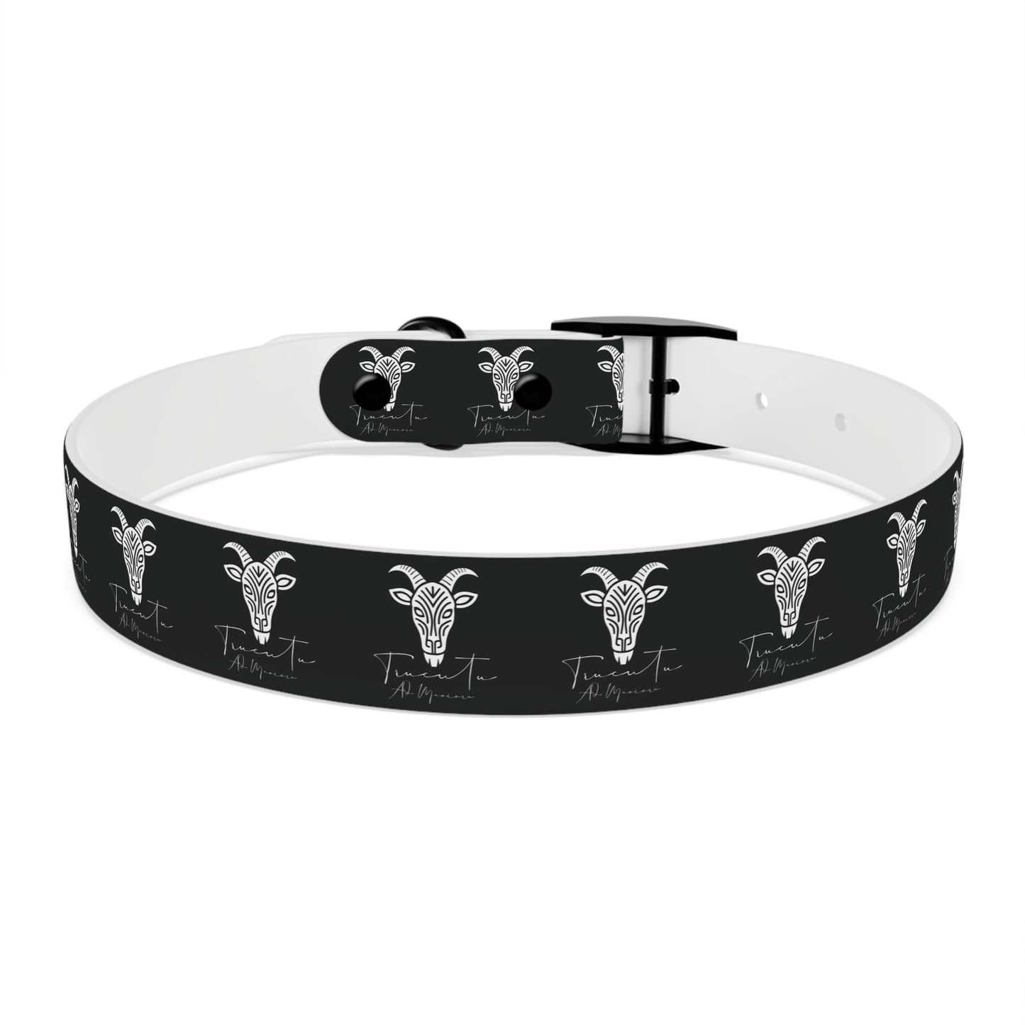 Collare Nero per Cani con Logo Capra TRUCUTU – Accessorio Regolabile di Tendenza, Idea Regalo per Amanti degli Animali, Perfetto per Festività e Occasioni Speciali