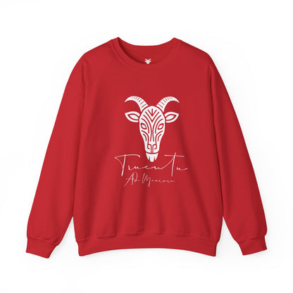 Felpa Unisex TRUCUTU con Simbolo della Capra – Stile Boho Festival | Regalo per Amanti della Natura | Morbida e Comoda
