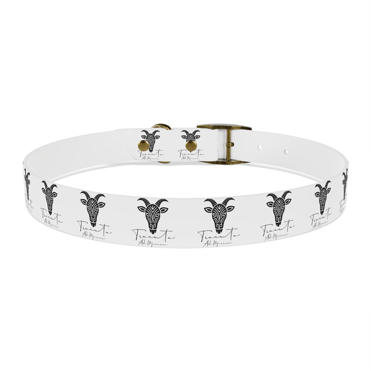 Collare Bianco per Cani con Logo Capra TRUCUTU – Accessorio Elegante e Regolabile, Idea Regalo per Amanti degli Animali, Perfetto per Eventi Speciali