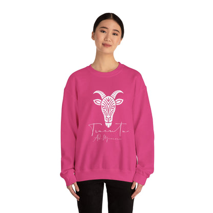 Felpa Unisex TRUCUTU con Simbolo della Capra – Stile Boho Festival | Regalo per Amanti della Natura | Morbida e Comoda