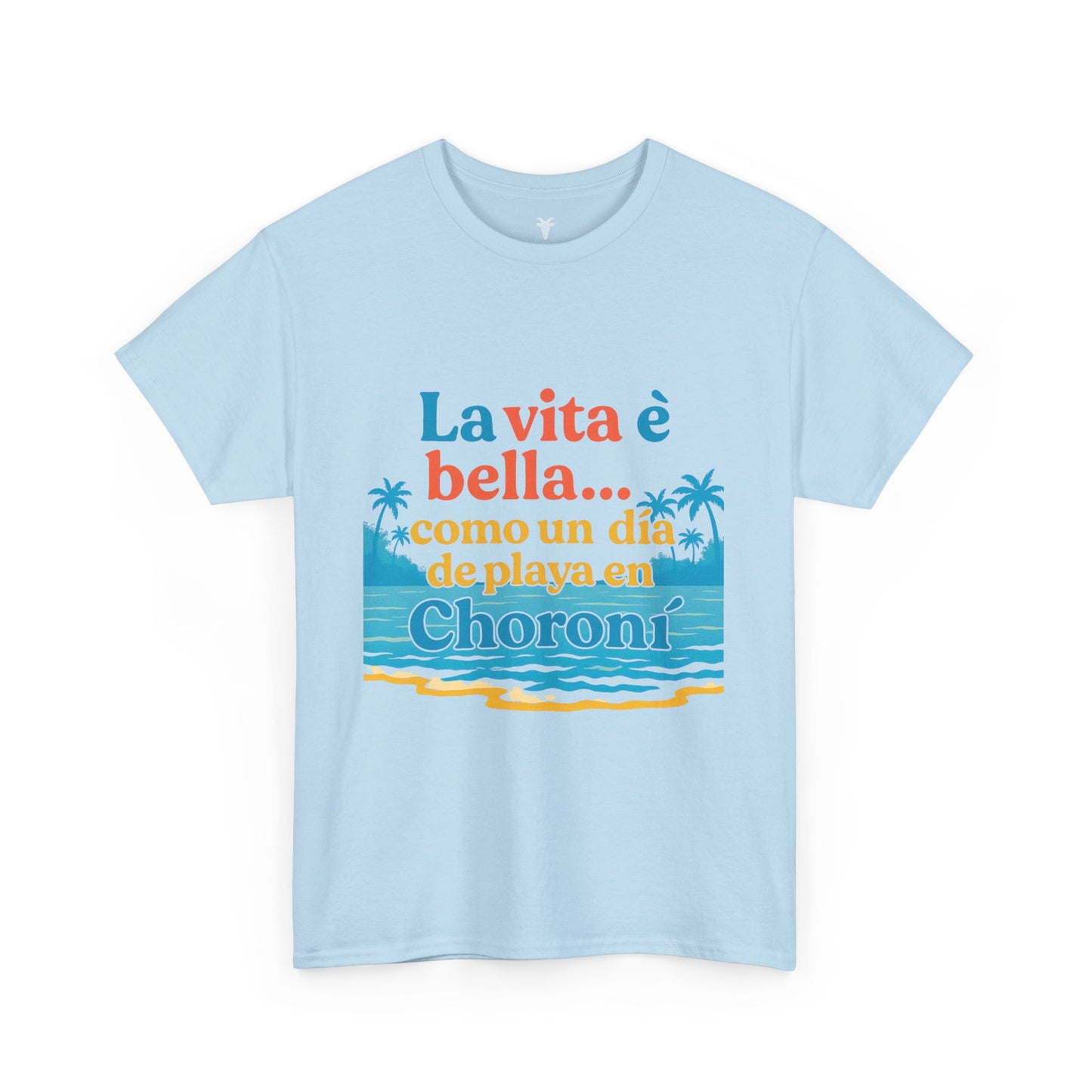 TRUCUTU “La Vita È Bella” Unisex Heavy Cotton Tee – Beach Life Shirt | Vacation Tee | Summer Apparel | Tropical Vibes Gift for Travel Lovers