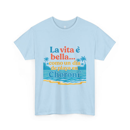 TRUCUTU “La Vita È Bella” Unisex Heavy Cotton Tee – Beach Life Shirt | Vacation Tee | Summer Apparel | Tropical Vibes Gift for Travel Lovers