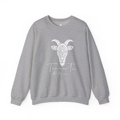 Felpa Unisex TRUCUTU con Simbolo della Capra – Stile Boho Festival | Regalo per Amanti della Natura | Morbida e Comoda