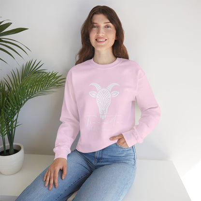 Felpa Unisex TRUCUTU con Simbolo della Capra – Stile Boho Festival | Regalo per Amanti della Natura | Morbida e Comoda
