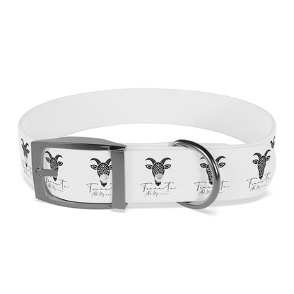 Collare Bianco per Cani con Logo Capra TRUCUTU – Accessorio Elegante e Regolabile, Idea Regalo per Amanti degli Animali, Perfetto per Eventi Speciali