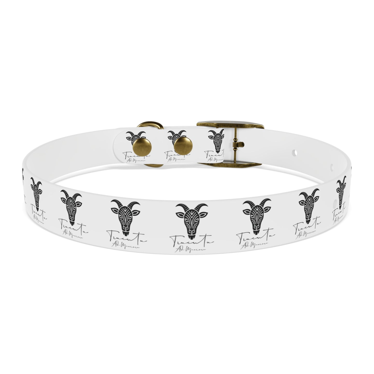 Collare Bianco per Cani con Logo Capra TRUCUTU – Accessorio Elegante e Regolabile, Idea Regalo per Amanti degli Animali, Perfetto per Eventi Speciali